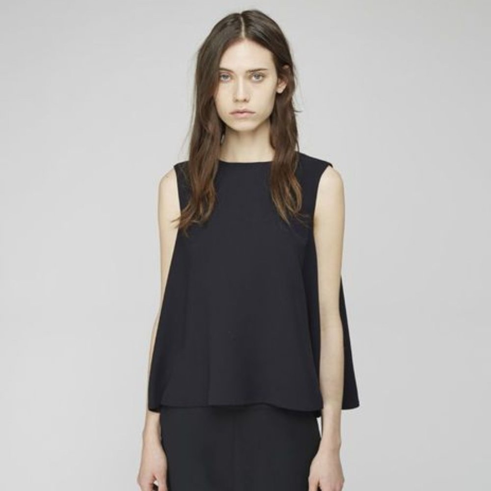 NWT Rachel Comey Black Poise Top Flowy Crew Neck Blouse